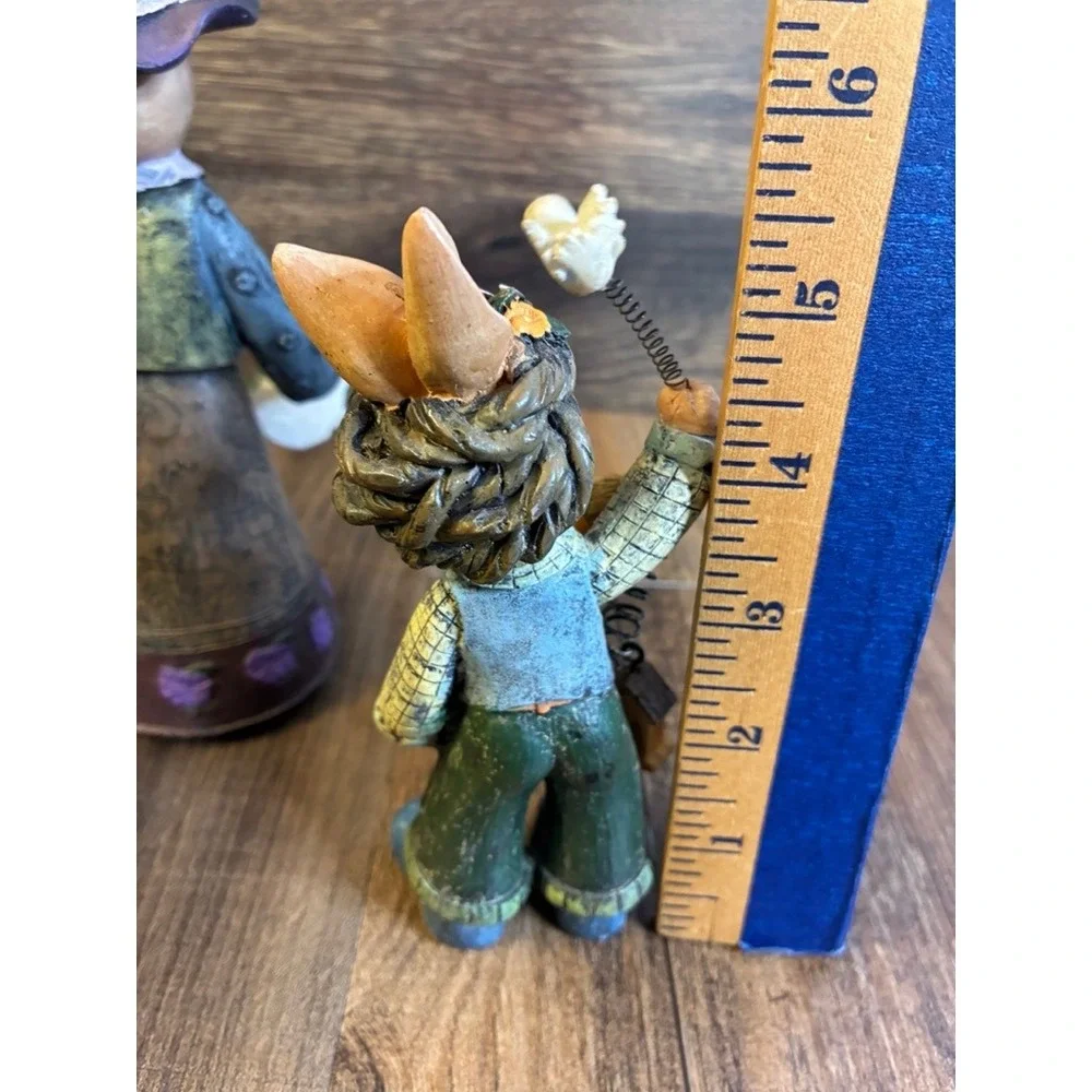 Vintage Style Resin Easter Bunny Figurines Set 3 Piece Primitive Spring Decor